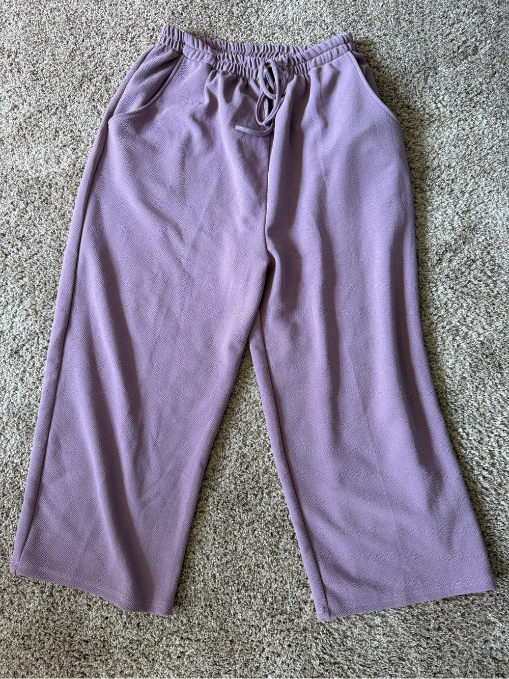 Lilac Wide-Leg Drawstring Pants